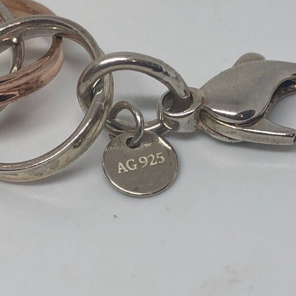 Tiffany & Co. Silver Rubedo 1837 Interlocking Circle Bracelet 8.5" - Picture 6 of 11